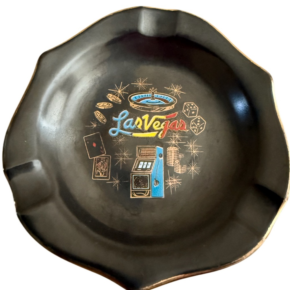 Las Vegas Black Souvenir Trinket Catch All Dish
